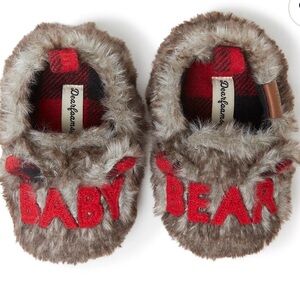 Dearfoams Baby Bear Slippers - Red and Brown - NWT 
Size 9-12 months